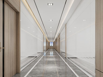 现代办公大楼走廊过道