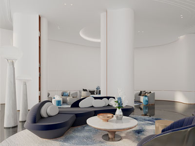 侘寂风休闲区、洽谈接待区