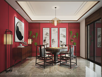 新中式棋牌室、娱乐室