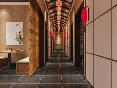 中式酒店走廊过道