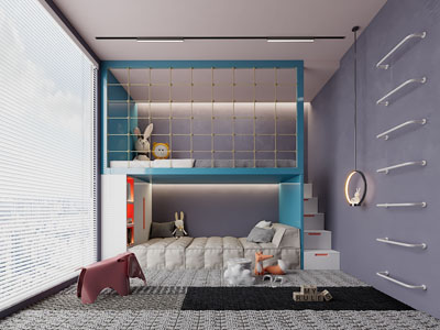 工业loft卧室儿童房