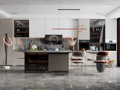 现代轻奢开放式厨房