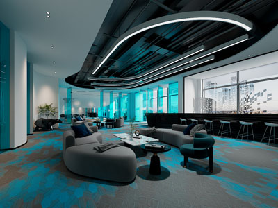 后现代酒店大堂前台接待区