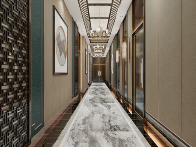 新中式酒店过道