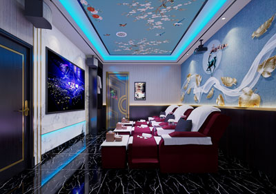 新中式足疗、足浴养生馆3d模型 新中式足疗、足浴养生馆