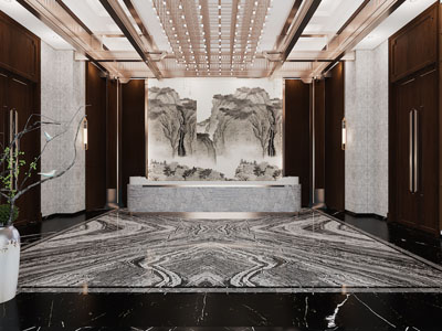 新中式大堂前台接待区