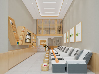 新中式足浴、足疗养生馆3d模型 新中式足浴、足疗养生馆