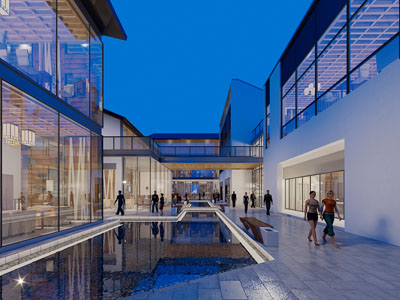 现代商场步行街3d模型 现代商场步行街