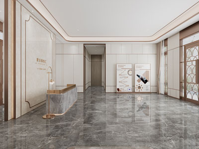 现代轻奢大堂前台接待区