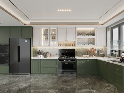 现代轻奢复古厨房