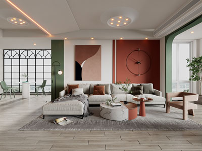 现代客厅餐厅