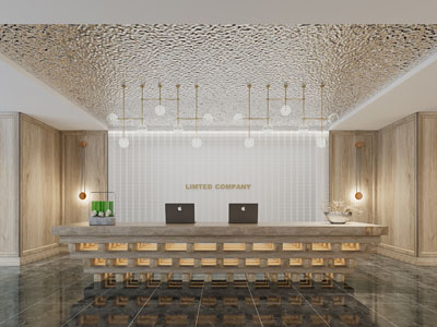 新中式大堂前台接待区