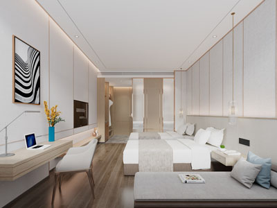 现代轻奢酒店客房