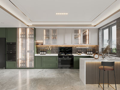 现代轻奢开放式厨房