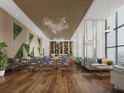 现代公司茶水间、休闲接待区