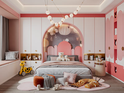 现代轻奢公主房、卧室、儿童房
