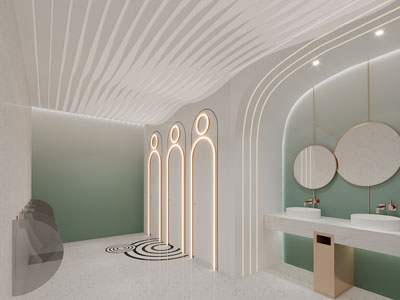 现代轻奢公共卫生间