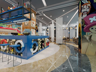 工业风loft饭店餐馆就餐区