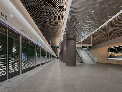 新中式地铁候车厅、站台