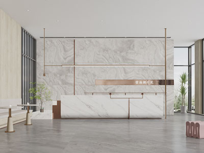 现代轻奢大堂前台接待区