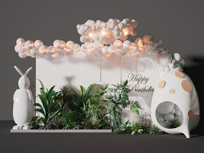 现代轻奢植物花坛美陈