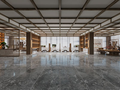 新中式大堂前台接待区