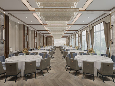 新中式酒店大堂就餐区