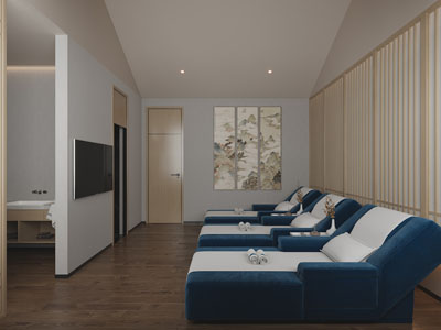 新中式足疗、足浴店3d模型 新中式足疗、足浴店