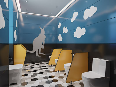 现代公共卫生间