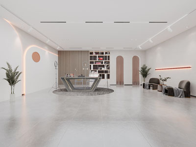 现代大堂前台接待区