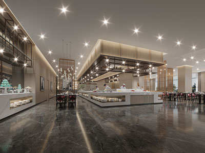 现代饭店餐馆就餐区