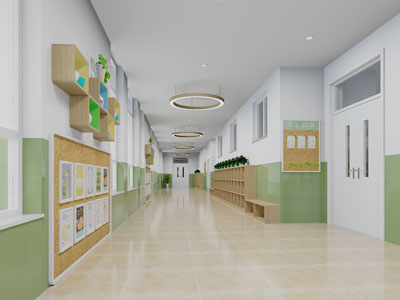现代幼儿园走廊过道