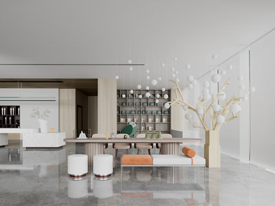 新中式大堂前台接待区