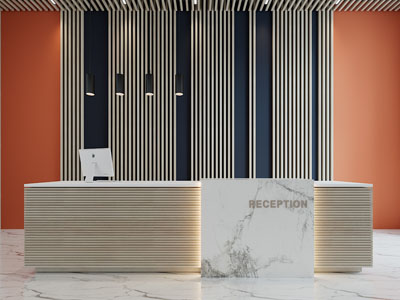 现代大堂前台接待区