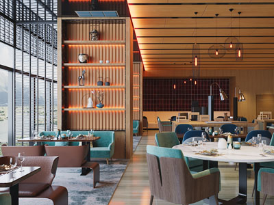 现代饭店餐馆就餐区