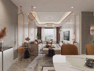现代轻奢客厅餐厅