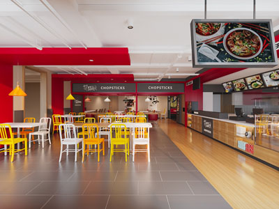 后现代饭店餐馆就餐区