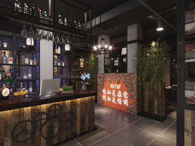 工业loft饭店餐馆收银台