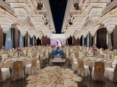 新中式酒店大堂就餐区