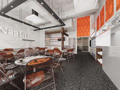 工业loft饭店餐馆就餐区