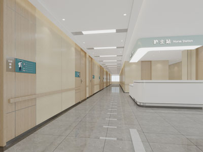 现代医院护士站走道