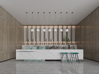 现代大堂前台接待区