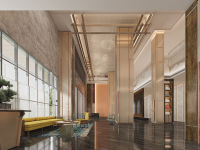 新中式大堂前台接待区