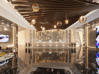 现代大堂前台接待区