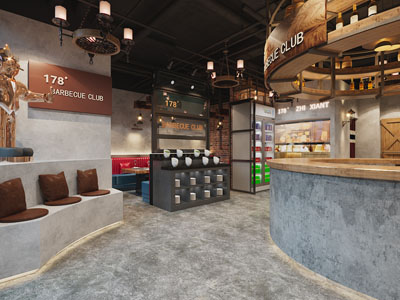 现代俱乐部大堂前台接待区