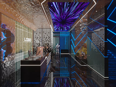 后现代会所过道