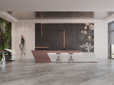 现代大堂前台接待区