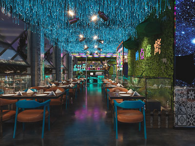 现代饭店餐馆就餐区