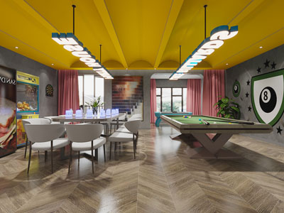 现代棋牌室、娱乐室