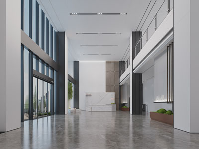 现代大堂前台接待